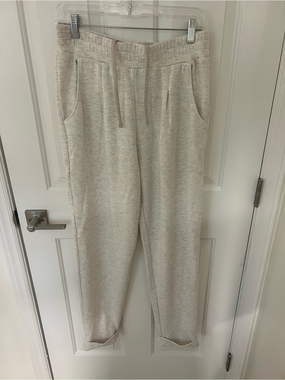 Varley Double Soft The Roll Cuff Pants In Ivory - Picture 2 of 6